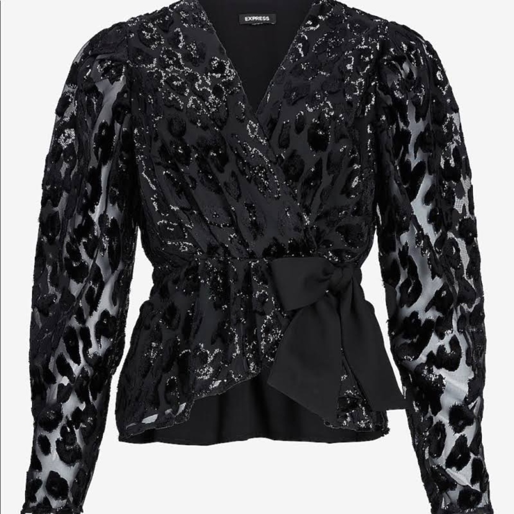 Express Cheetah Print Wrap Blouse NWOT